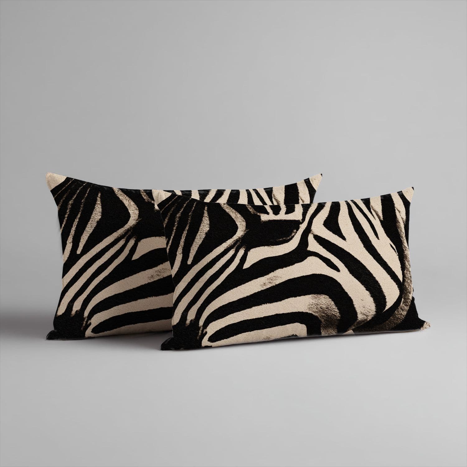 TEMU Zebra Stripe Lumbar Pillow Covers 2-pack, 12x20 Inches, Double-sided Printed, Soft Polyester/short Plush, Farm Patio Garden Outdoor Decor, Machine Washable, Spring Decorative Pillowcase