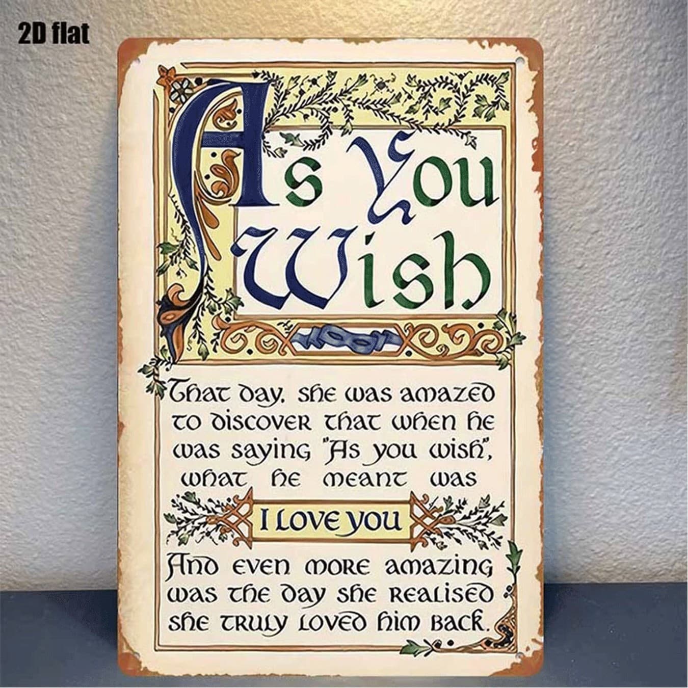 TEMU 1pc Vintage '' Metal Sign - Romantic Wall Art Plaque Suitable For Bedroom, Bar, Garage, Garden, Outdoor Decor - Durable Iron Wall Decoration With English Text & Iconic Film Scene Gift For Fans
