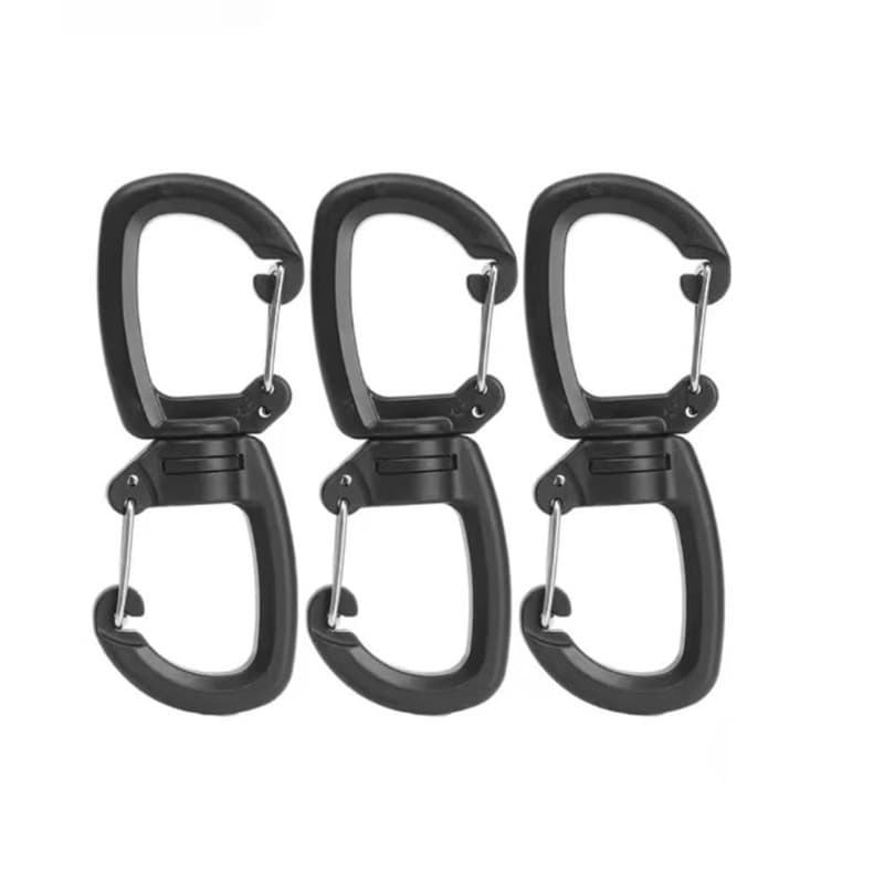 TEMU 3pcs Outdoor Multifunctional Double Mouth | Convenient Keychain, 360° Rotating 8-shaped Hook , Double Clip Quick , Essential For Outdoor , Valentine's Day Gift, Pom Material