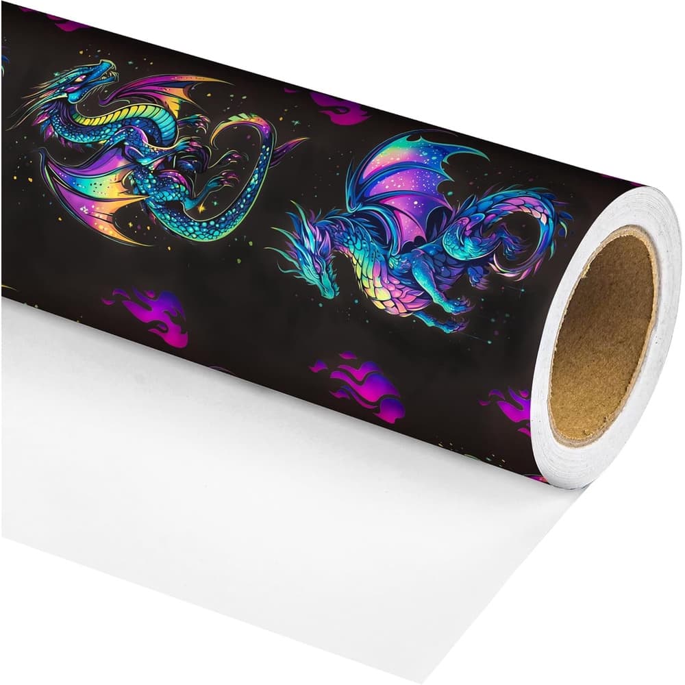 TEMU 1 Roll 58*23inch Altarho Dragon Wrapping Paper Roll For Boys Girls Boys Women Men - Print Gift Wrap For Birthday Adult Anime Party Supplies Total