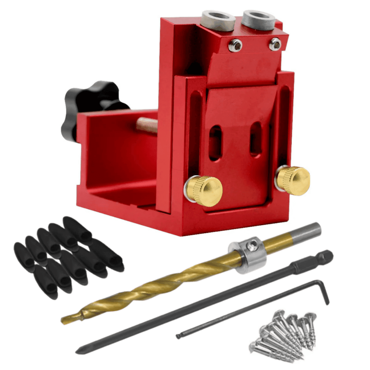 TEMU Pocket Hole Screw Jig, 15 Degrees Dowel Drill With Drill Guide Drill Bit And Wooden Plugs And Screws, Hole Tool