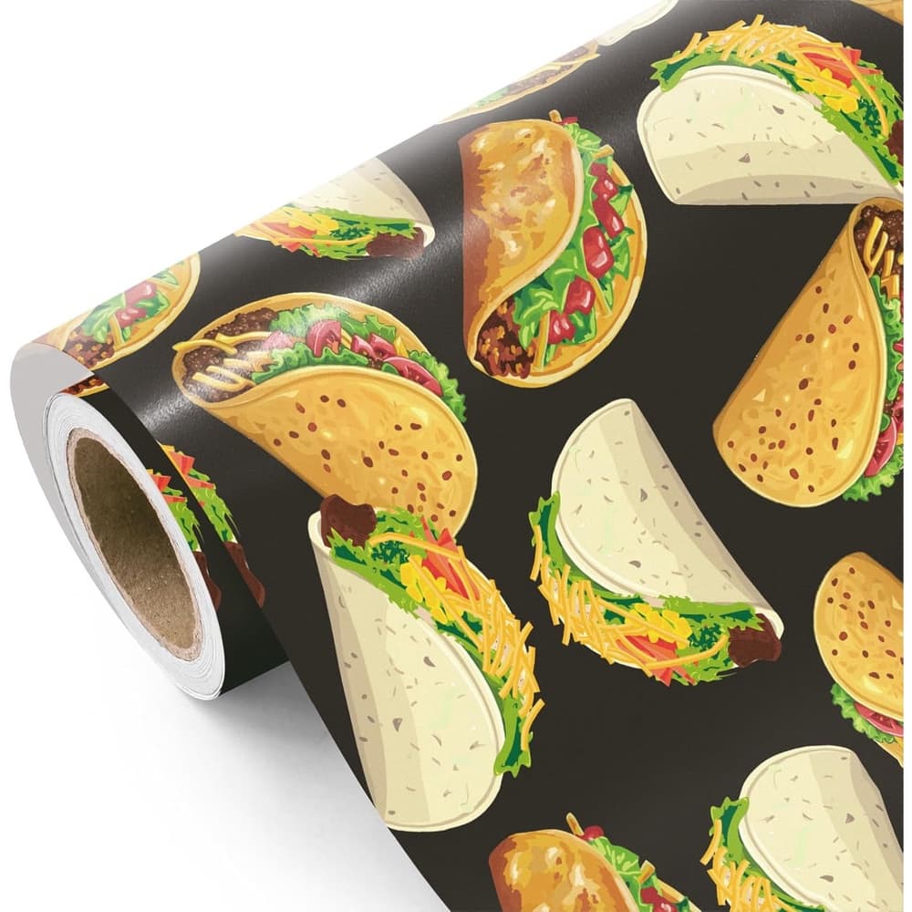TEMU Taco Wrapping Paper - 58 Inches Per Roll - Traditional Tacos Food Wrapping Paper, Perfect For Birthday, Mexican Themed Party, Taco