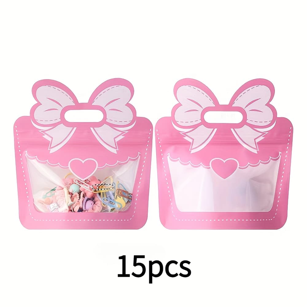 TEMU 15pcs New Bowknot Bag Set - Self-sealing, Stand- Pouches With Small Cards. Additions And Small Items For Father's Day, , Easter, March , , Back-to-, Day