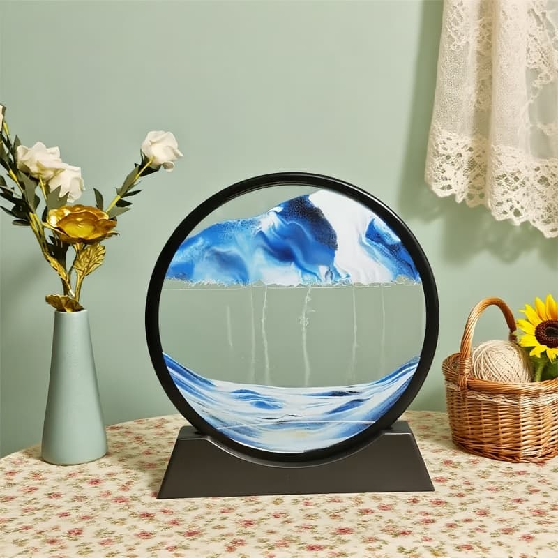 TEMU Exquisite Flowing Sand Painting Decorations, Dynamic Artworks, Home, Office, And Desktop Decorations, Center Decorations, Party And Celebration Decorations, Creative Gifts, Decorations