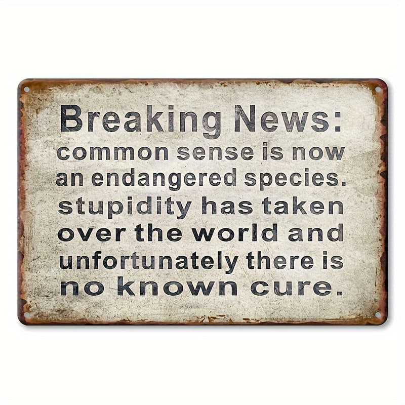 TEMU Vintage Tinplate Metal Wall Sign " An " - Funny Warning Label-style Black & White Retro Decoration, & Weatherproof /outdoor Humorous Home, Office, Bar, For Cave Decor - Unique Gift Idea