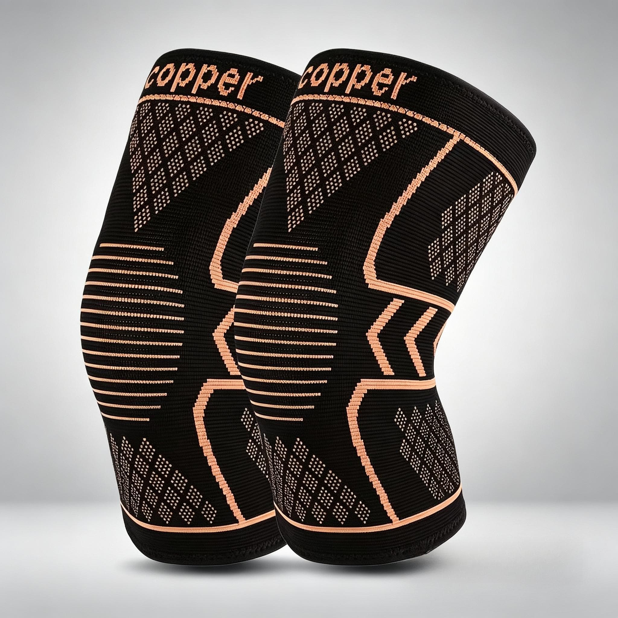 TEMU 2pcs/pair Copper Fiber Knee Brace|breathable And Non-slip, Hexagonal Texture Support, Enhances And Support, Black, , Hexagonal Design