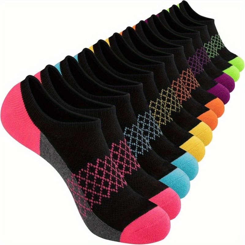 TEMU 6 Pairs Of Summer Casual Socks That Sweat, Are Breathable, Shock-absorbing, And Cushioned, Designed For Outdoor Use, Low-cut And Invisible, Perfect For Men And Women, Great For Everyday Use