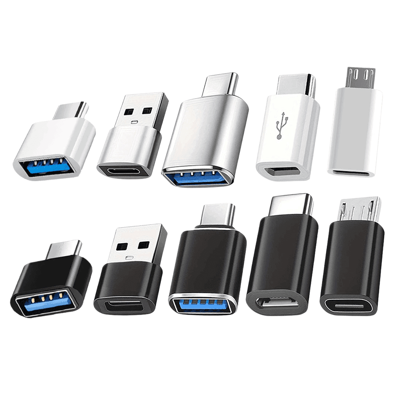 TEMU 10pcs Usb C To A Adapter, Usb Male To Type C Female Otg Converter Charger Cable Connector For Charging Data Transfer, Micro Usb To Usb C Kit For Phone Laptop Car