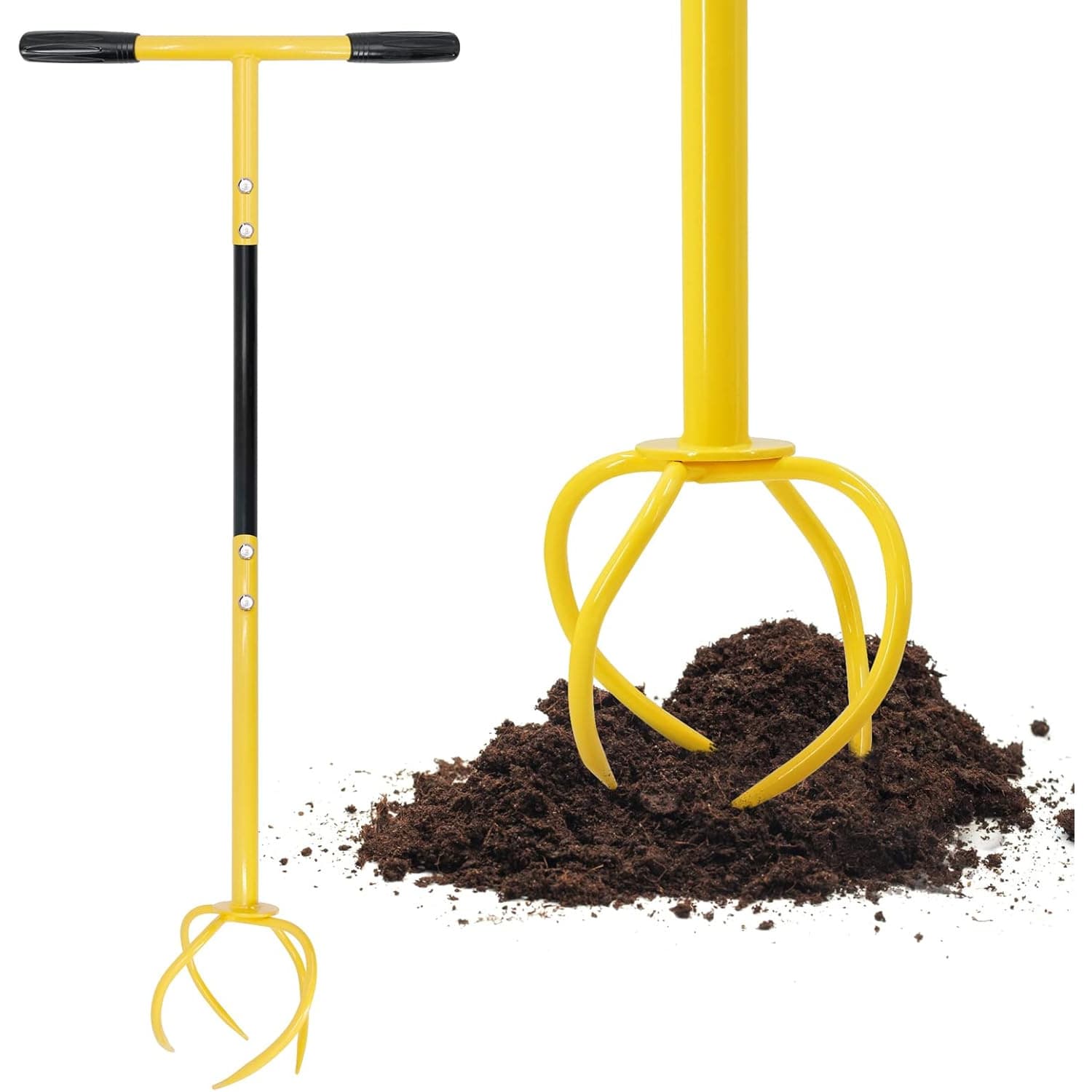 TEMU Manual Twist For Gardening, Hand , Steel Cultivator Lawn Aerator Soil Lossener For Gardening Bed And Plant Box