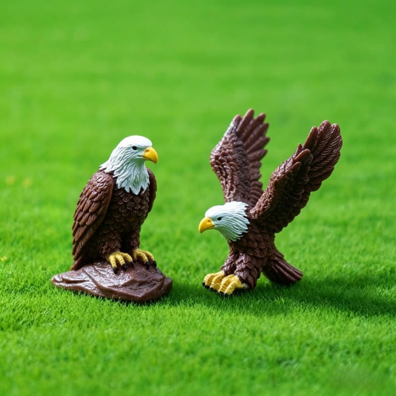 TEMU 2pcs/install Simulation White-headed Garden Sculpture, Courtyard Landscape Decoration, Outdoor Micro Landscape Ornament, Horticultural Good Item