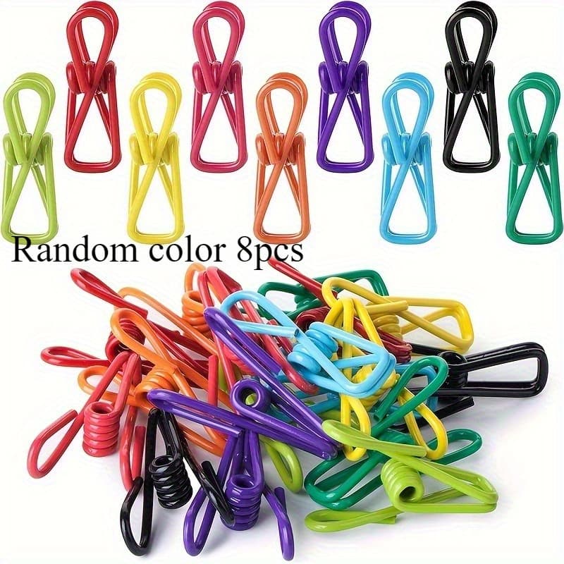 TEMU Multi Functional Coated Steel Clip With Random Color - Perfect For Sealing Food Bags, Potato Chips, Etc. - Durable Kitchen And Dining Additions