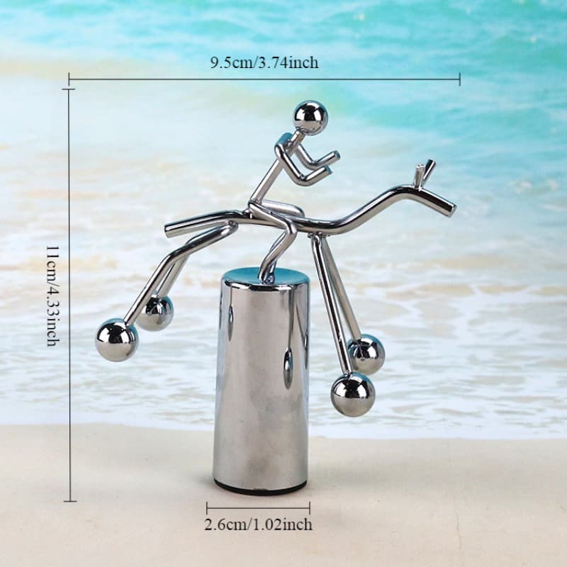 TEMU 1pc Creative Metal Balance For Man On Figurine, Kinetic Desk Decor For Home And Office, Indoor/outdoor Use, No Electricity Required