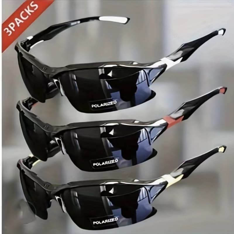 TEMU 3pcs/ 10pcs New Cross-border Outdoor Sports, Skiing, Driving Half-frame Polarized Sunglasses Men's Running Fishing Sunglasses Sun Protection Lightweight Goggles