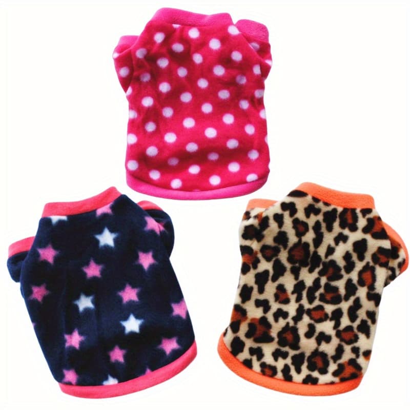 TEMU 3pcs Dog Winter Fleece Sweatshirt Cat Polar Fleece Soft Warm Clothes Pet Sweatshirt Pet Coat