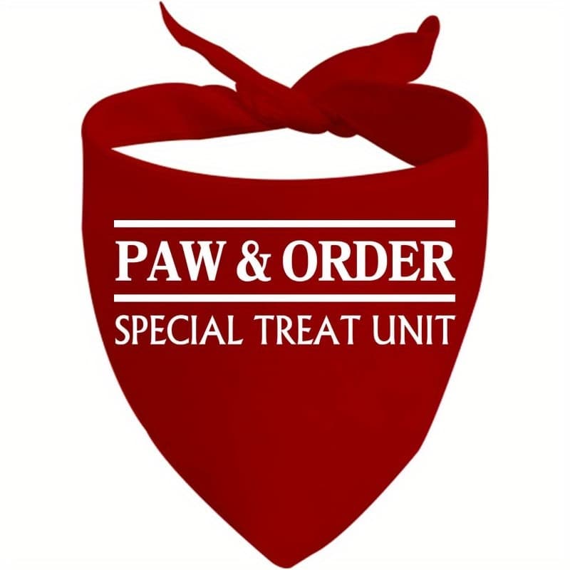 TEMU 1pc Training Dog Pet Bandana Paw And Order Special Treat Unit Tie On Scarf