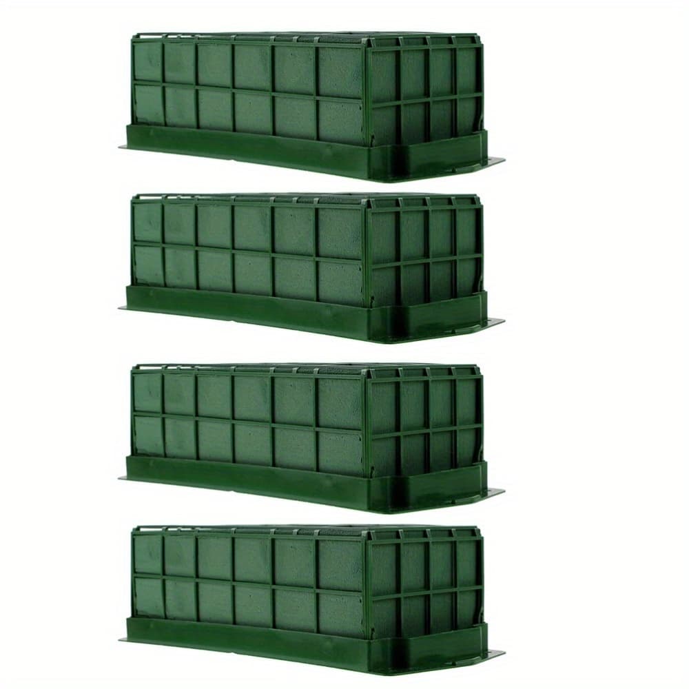 TEMU Set Of 4 Floral Foam Hanging Boxes, Rectangular Floral Clay Wall Hangings, Cage Stands For Rectangular Table , With Floral Foam