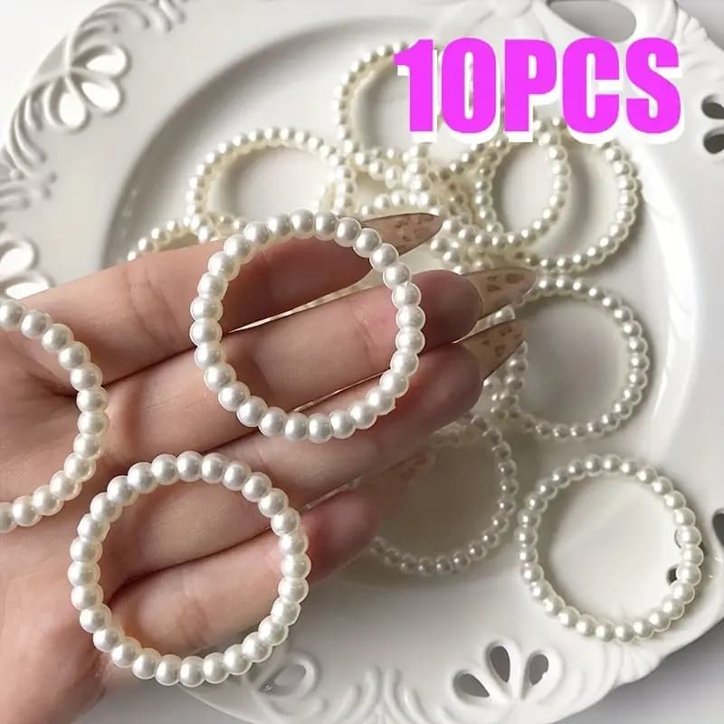 TEMU 10pcs 39mm Large Hollow Circle Acrylic Beads For Phone Cases & Car Decorations - Pearlescent End Jewelry Making Supplies