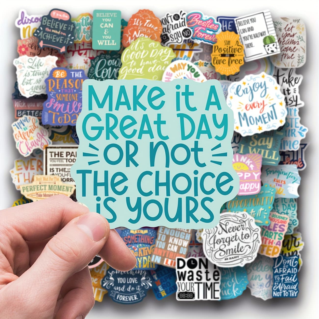 TEMU 100pcs Inspirational Sticker Pack, Water Bottle Vinyl Quote Stickers Inspirational Stickers, Diary Computer Decals Laptop Phone Case Affirmation Positive Stickers