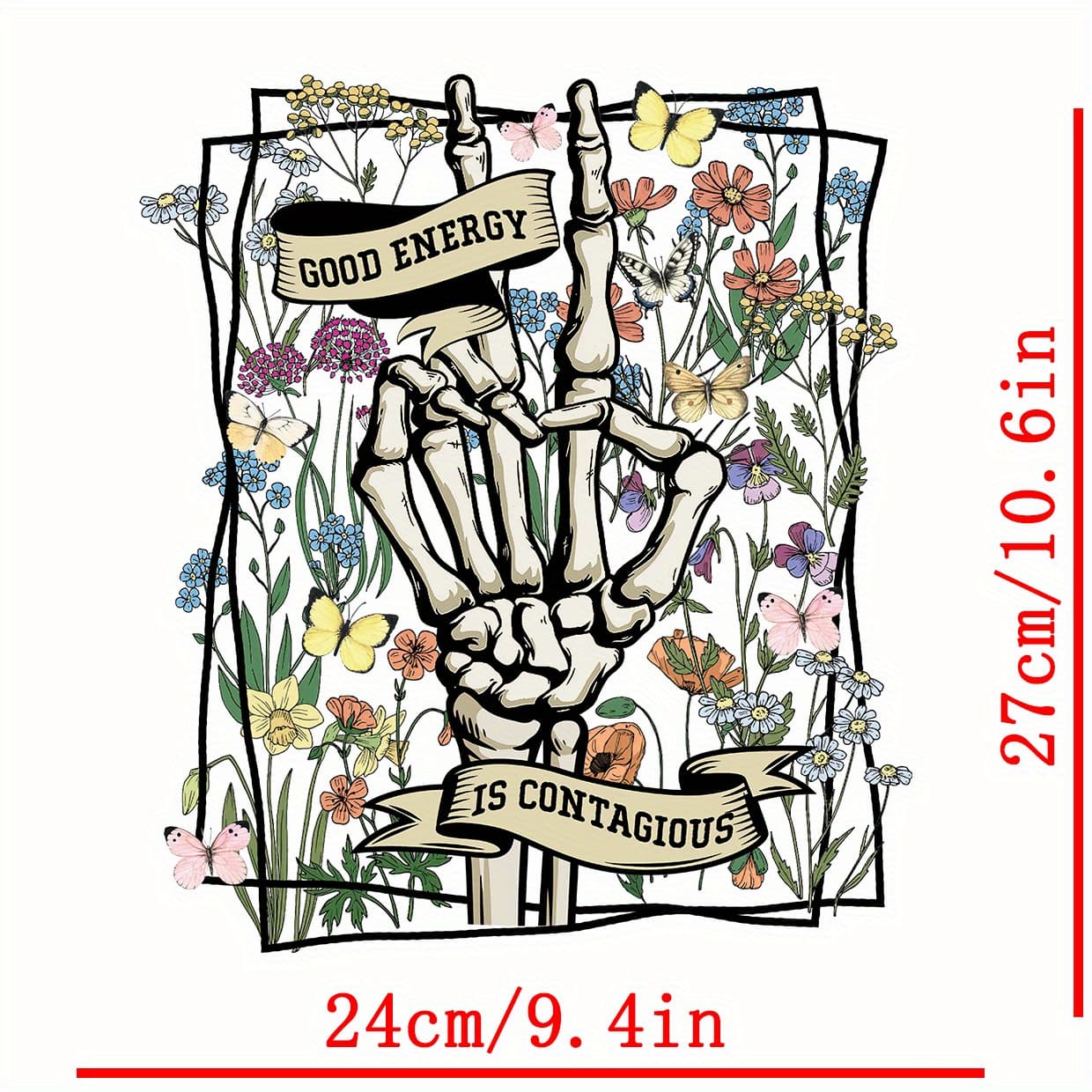 TEMU 2/4pcs Washable Iron-on Patches Featuring Vintage Floral Designs, Exuding Positive Energy , Suitable For Heat Transfer On T-shirts, Jeans, And Bags Using Vinyl Material In Mixed Colors