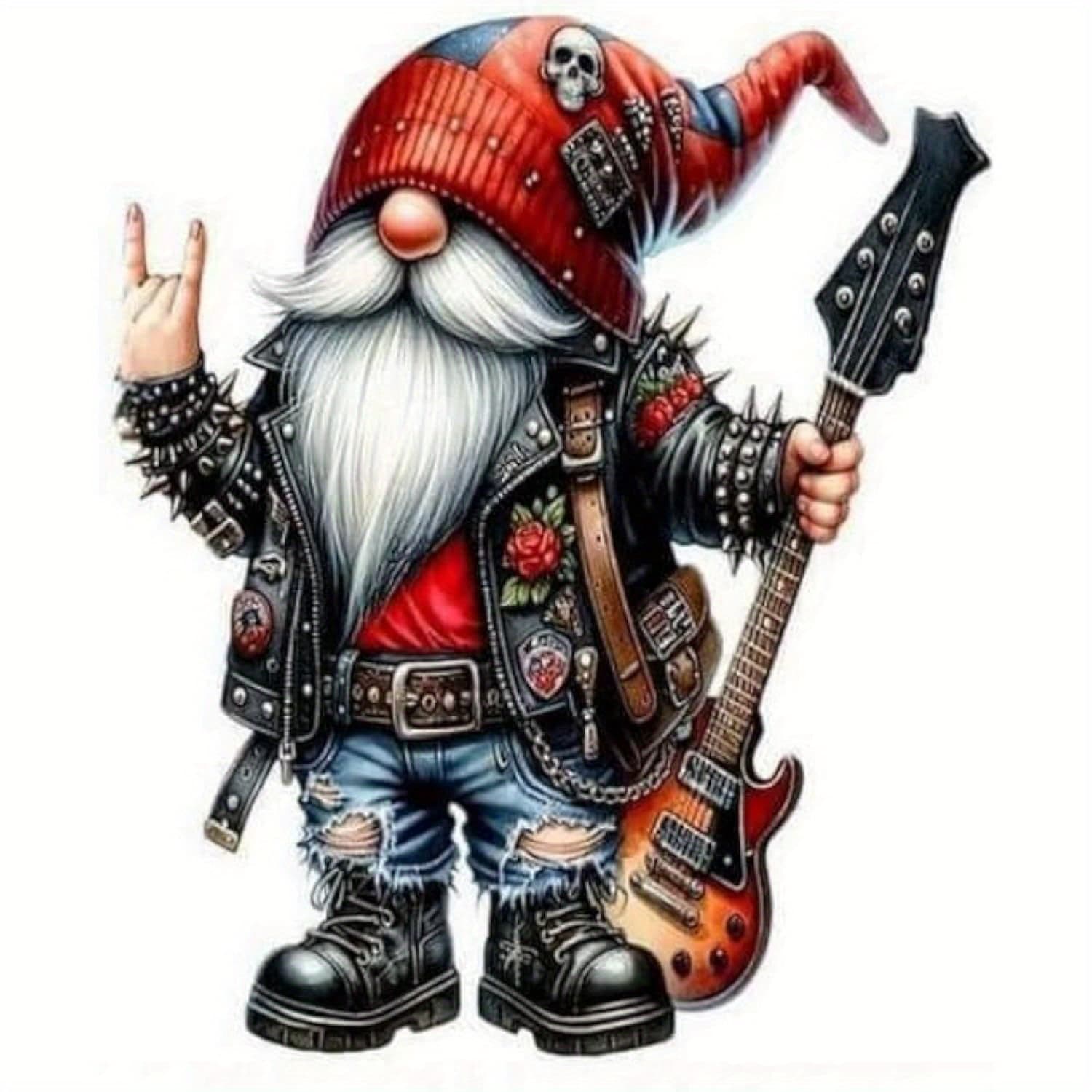 TEMU 2d Flat, 2d Flat Floating Hippy Gnome Playing Guitar Stickers, Suitable For Drinking Cups, Laptop Stickers, Notebooks, Phones, And More!, 2d Flat