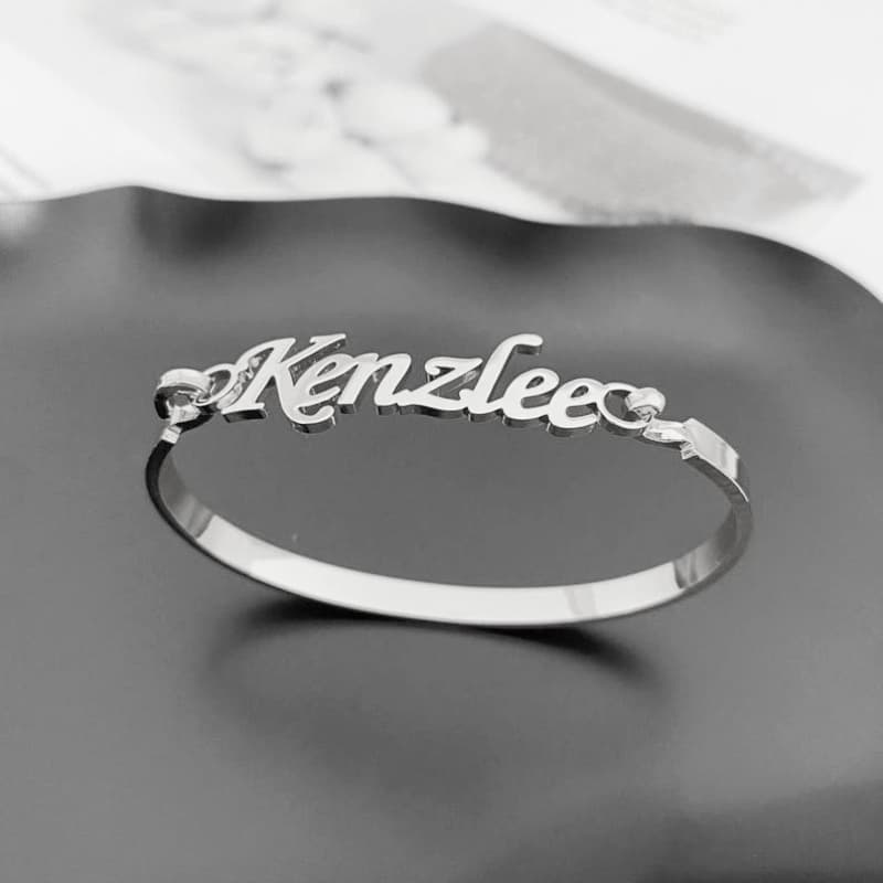 TEMU Personalized Golden Name Bracelet, Custom Name Bangle, Customized Jewelry Piece