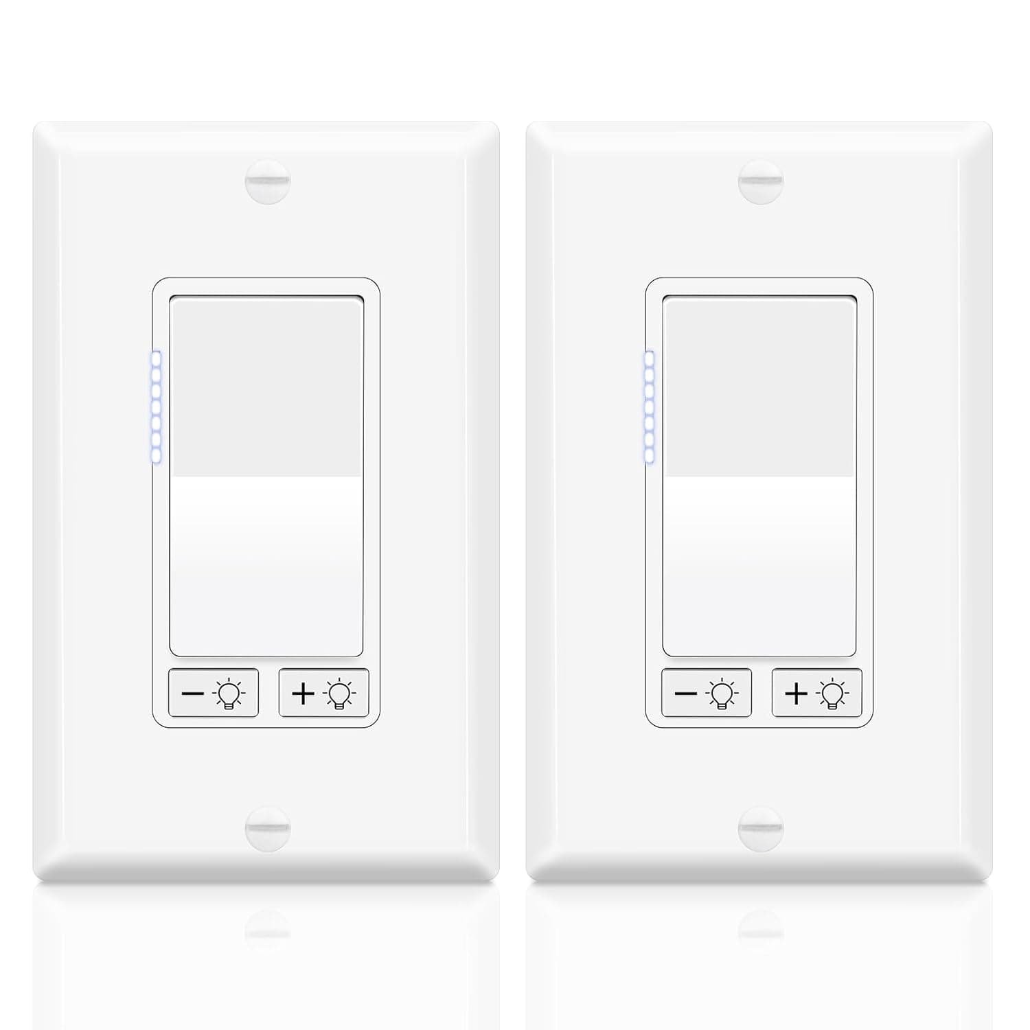 TEMU 2/4/10pk Dual Switch, 3-way Dimmer Switch For Dimmable Led Cfl Lights, 600w Halogen And Incandescent, 15a 120v, No Neutral Wire Needed, Suitable For Home/business, Father's Day Presents