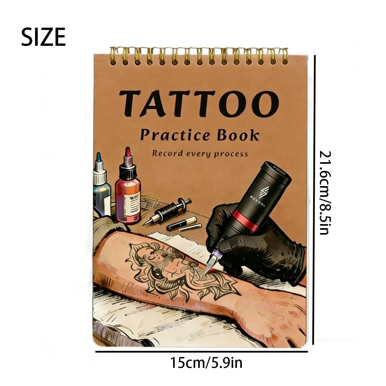 TEMU Tattoo Practice Book, 10 Sheets Per Book, 1mm Tattoo Fake Tattoo Set, Beginner Tattoo Practice Skin, Double-sided Fake Skin Pad, Suitable For Beginners And Experienced , No Electricity Required
