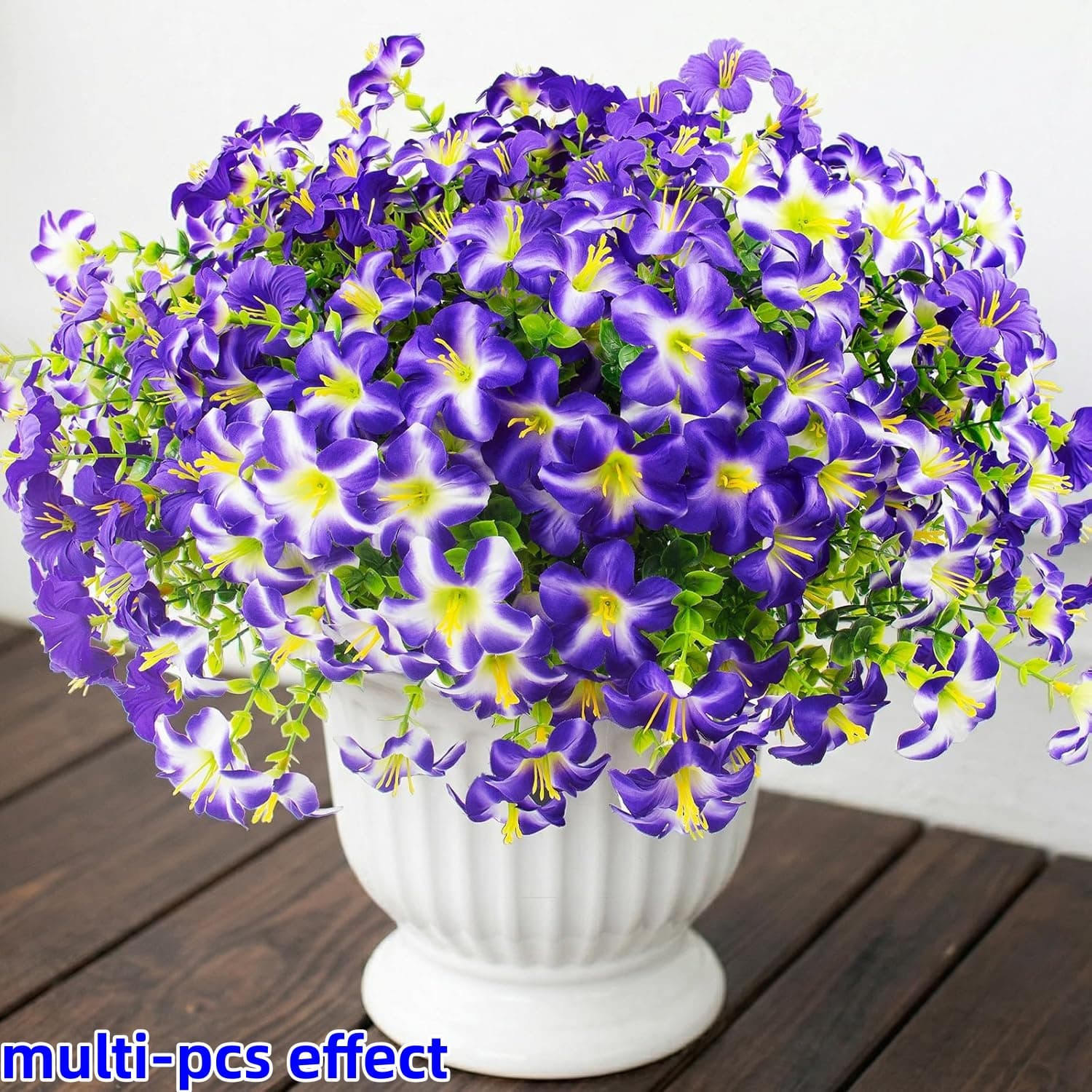 TEMU 30pcs/90flowers Sharkbee Uv-resistant Realistic Silk Artificial Flowers Suitable For Outdoors, Faux Plants With Weddings, Porch, Garden, Window Box Decor - (white, Yellow, Purple, Red-violet)