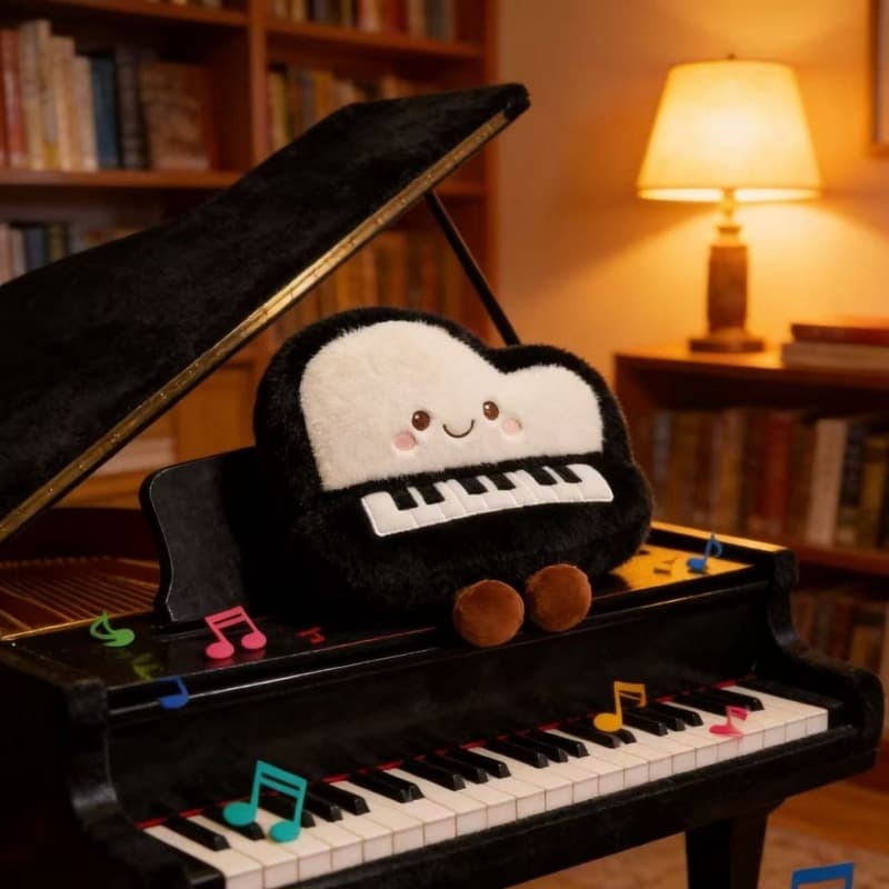TEMU Cute And Silly Piano-shaped Pillow, Soft And Plush For Hugging, Perfect As A Desktop Decoration, Pillow/cushion, Adorable Sleep Companion, An Gift For Women.