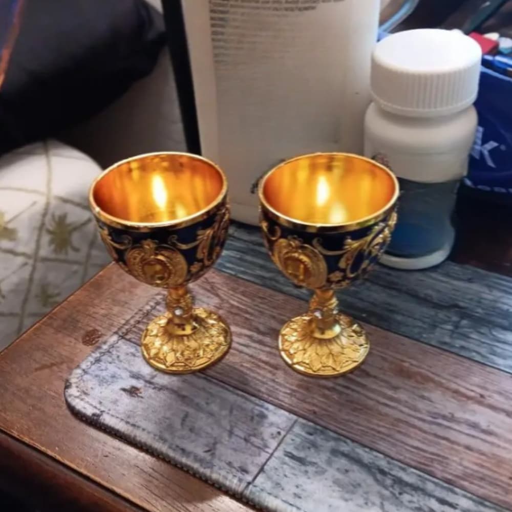 TEMU Of 2 Vintage Cups Medieval Design, Great For Cold Beverages And An Housewarming Present - Colors May !