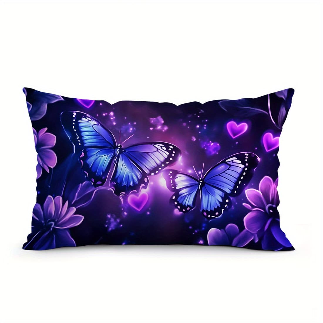 TEMU 1pc Purple Single-sided Print Throw Pillow Sofa Cover - Velvet Pillowcase 30*50cm