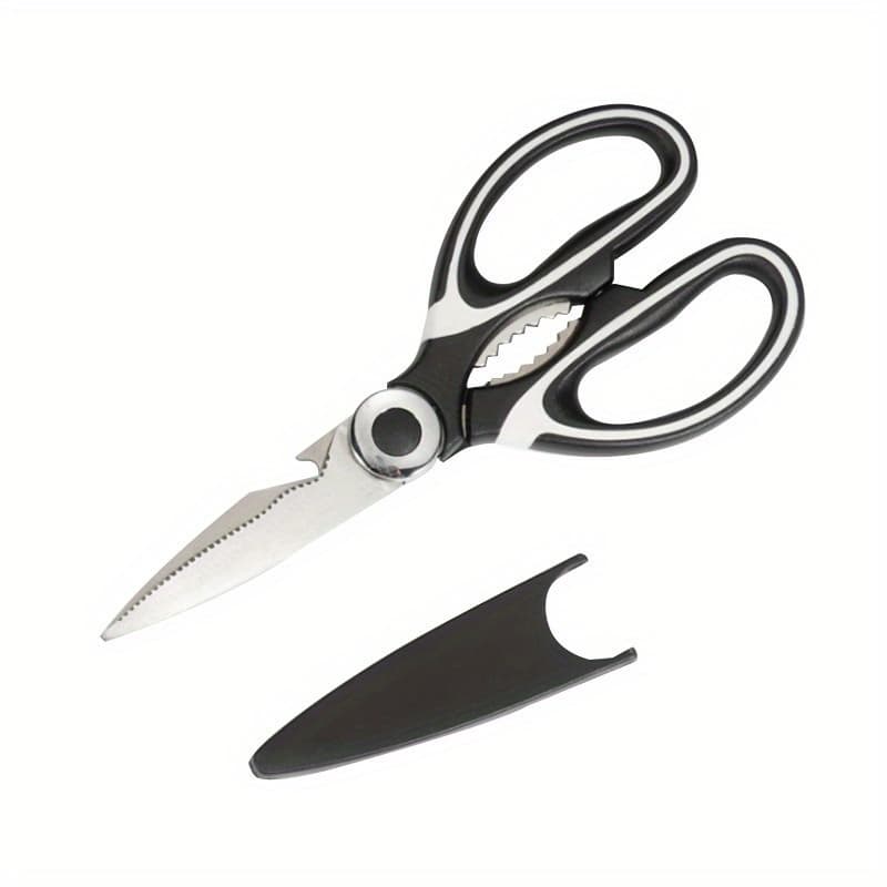TEMU Kitchen Scissors For Home Use, Advanced Multifunctional Scissors For Killing Fish, Grilling Meat, And Cutting Bones, Stainless Steel Sharp Food Scissors, Rust Proof ,