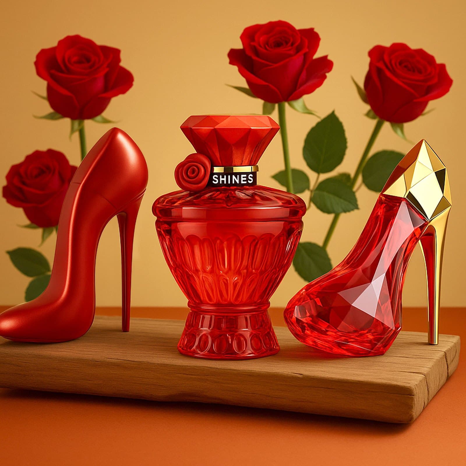 TEMU 3pcs Red Floral-fruity Perfume Set For Women. Stylish High-heel/bottle Designs, Scents For Daily/date Wear. Perfect Gift For Valentine's, Halloween, Christmas& New Year-ideal For Aromas.
