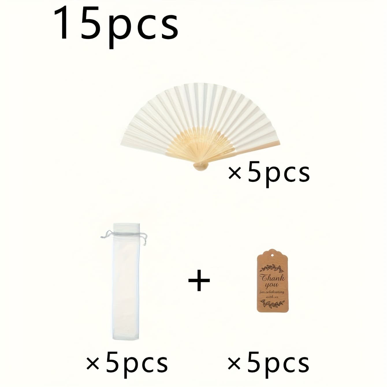 TEMU 15pcs Bohemian Foldable Handheld Fans Suitable For Wedding Favors, Bridal Shower Decorations, Party Gifts - Portable Cooling Blowers For Fashion, Elegant Gift For Weddings &