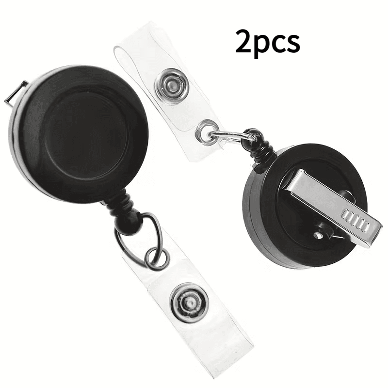 TEMU 2d Retractable Badge Alligator Clip, Abs Material With Stainless Steel , Suitable For Office, Conference, School Or Workplace - Name Brand Card Holder