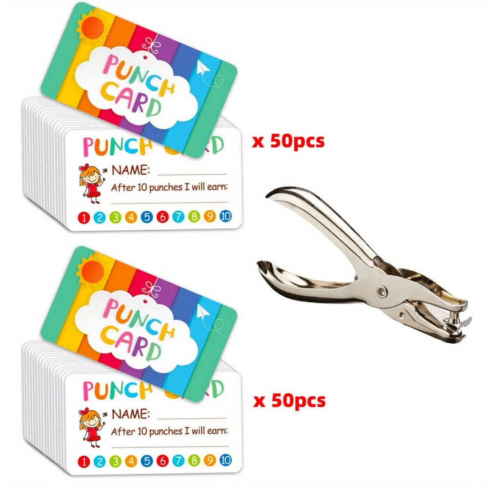 TEMU 100pcs With Hole Puncher My Reward Cards For Home Behavior Incentive Motivational Cute Card