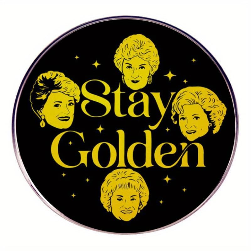 TEMU The Maintains A Pure Brooch, A Drama Pin Badge, A Golden , A Golden Badge Accessory. Suitable For Men And Women.