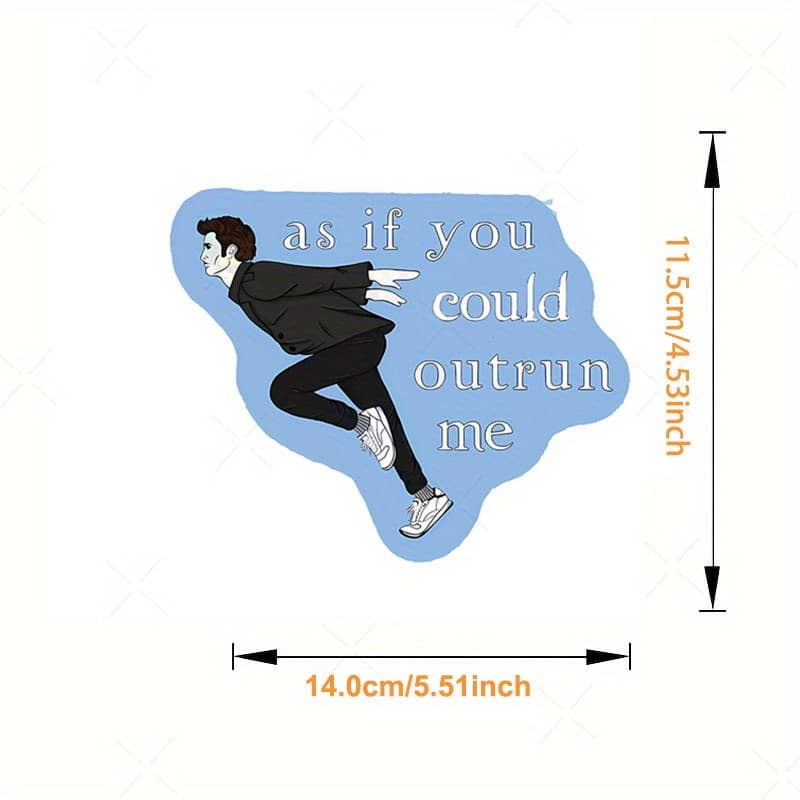 TEMU Large 7.5-inch Pvc Glitter " Can Run Me" Brooch Sticker, Inspired Decal For Water Bottles, Cars, And More, Versatile Decal, Inspirational Quote,