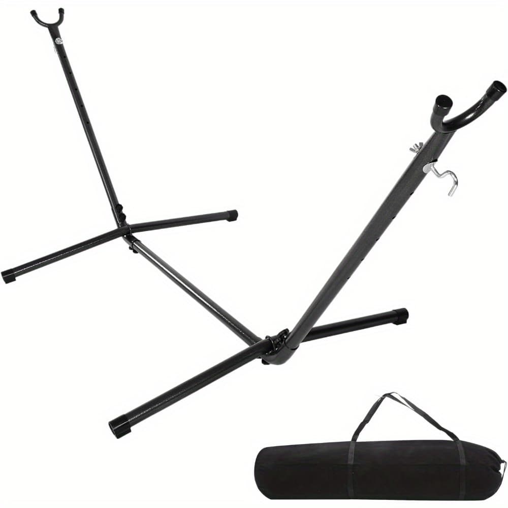 TEMU 9 Ft Heavy-duty Universal Hammock Stand, Adjustable Black For Outdoor, 450 Lbs Capacity, Space Saving Design & Included Carrying Case, Fits Most Hammocks In Gardens, Yards, Or Patios