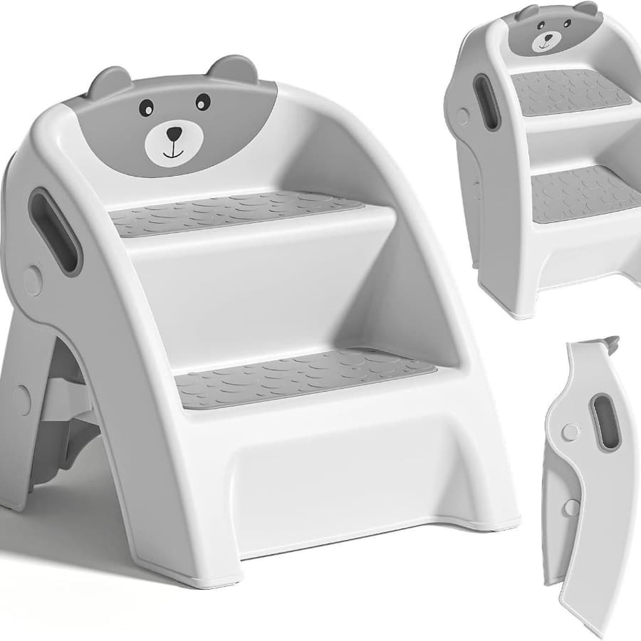 TEMU Toddler Step Stool, Foldable Kids Stool With Non-slip Design And Handle, Multipurpose Step Stool For Bathroom Sink, Kitchen, Bedroom, Counter