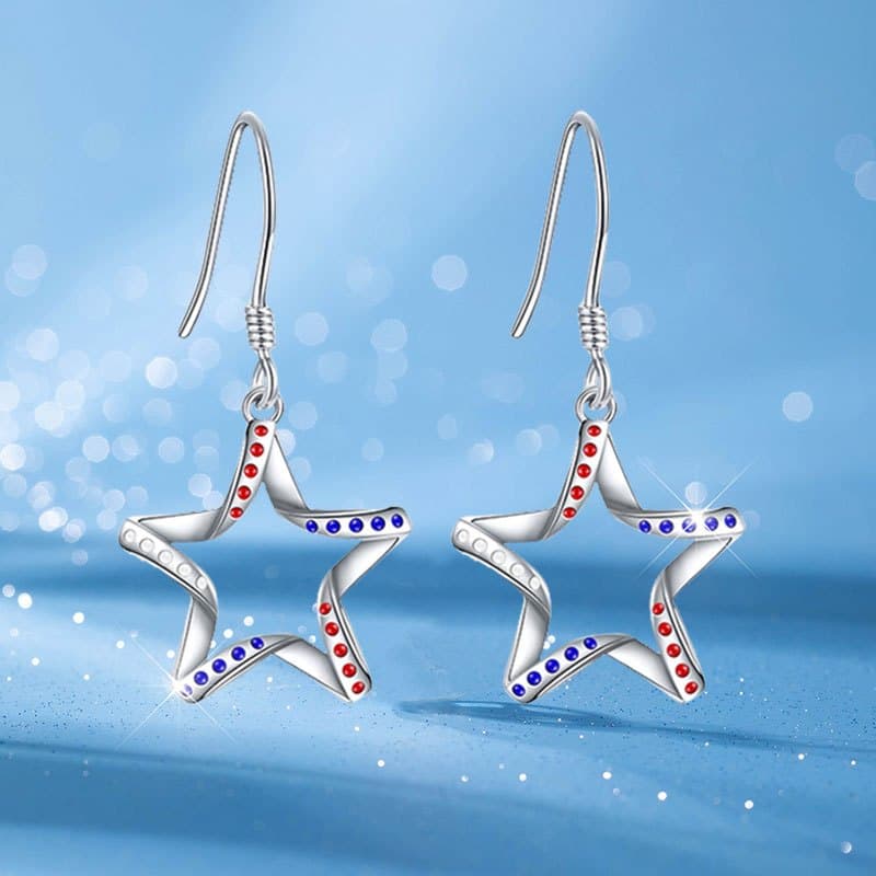 TEMU Luxurious Sparkling Pentagram Earrings Personalized Fashion New Minimalist Party Commemorative Jewelry Exquisite Christmas And Birthday Gifts