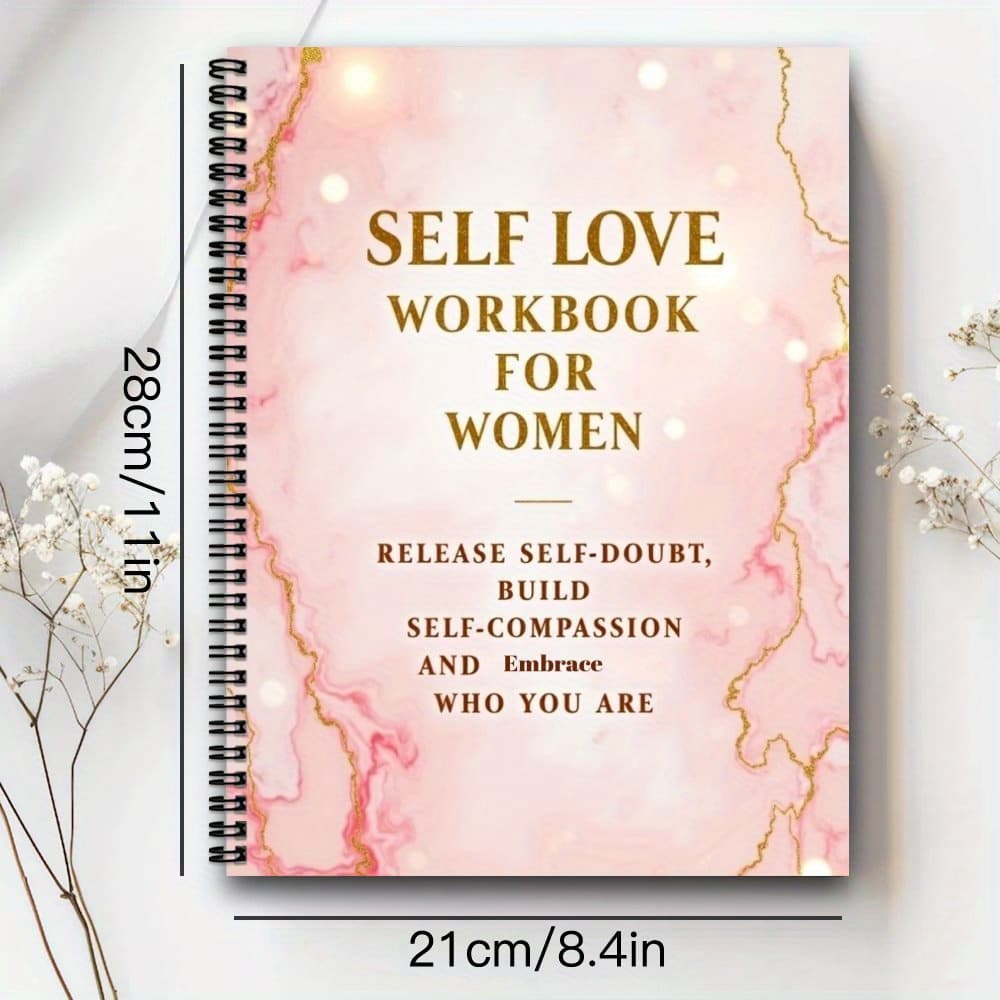 TEMU 1pc Cute Self-care & Self-help Spiral Workbook, A Guided Journal For Women To Embrace And Gratitude, The Negativity, And Yourself, Daily Planner