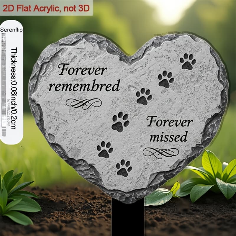TEMU 2d Flat - 【2d Flat】 2d Flat - [2d Flat] 2d Plane- 1pc 2d Plane Acrylic Garden Sign, Featuring Decorative , Heart-shaped With , Enhances The Beauty Of The Flowerpot, Serves Decoration