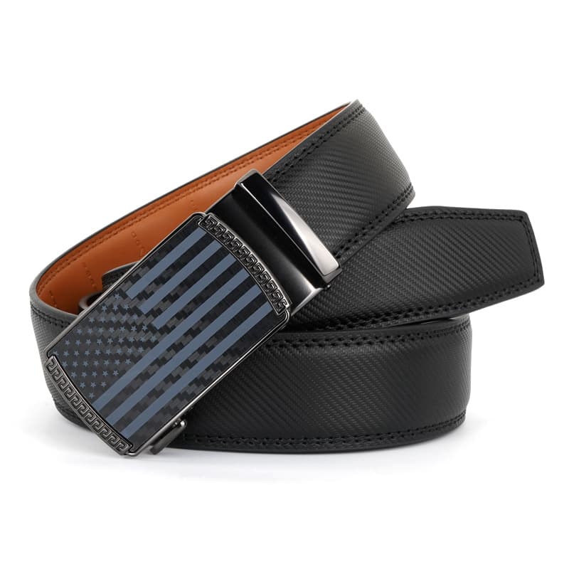 TEMU 1pc Men's Ratchet Belt With American Flag - Adjustable Sliding Dress Belt Suitable For Golf, Jeans & Casual Wear - Leather Belt With Flag