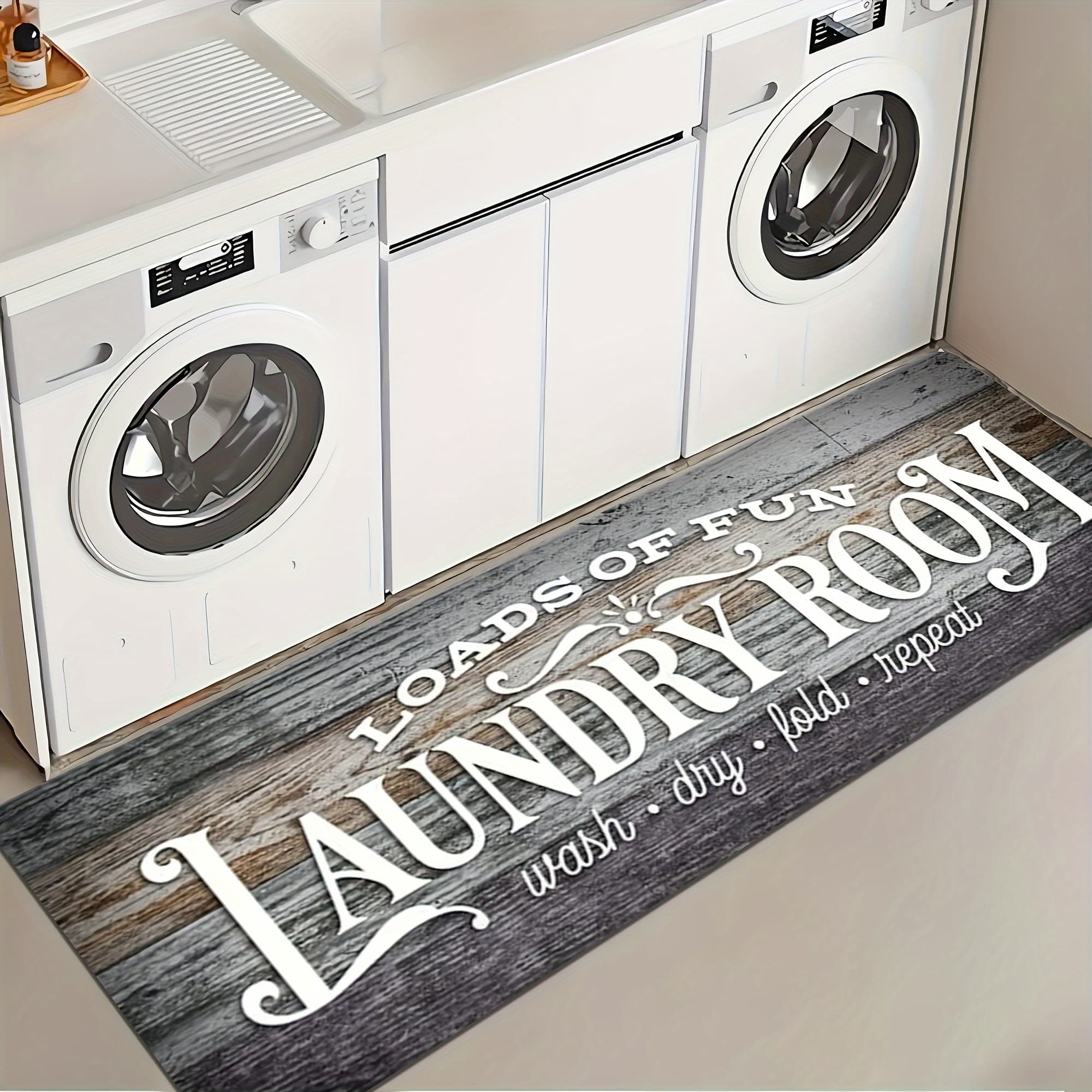TEMU Non-slip Heavy Duty Laundry Suitable, Bathroom & With Rubber Backing Carpet - Dark Brown/gray Wood Grain Mat, Hand Washable Microfiber Suitable For Laundry Room, Durable For