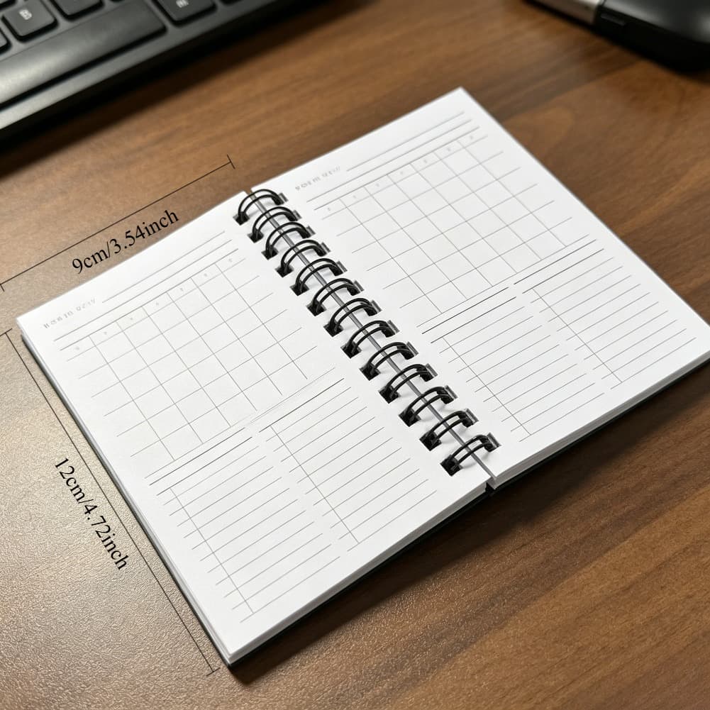 TEMU Mini Pocket Weekly (50 Inner Pages) | Coil Bound Portable Weekly , Simple Weekly Calendar To-do List Book, Suitable For Studying, Workplace Office, Portable Recording, And B