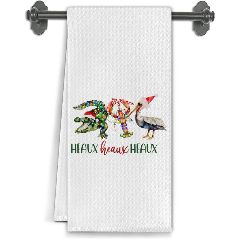 TEMU 1pc Funny Animals Christmas Kitchen Towel - Alligator Crawfish Dish Tea Towels Suitable For Kitchen Decor, Xmas Decorative Hand Towel, Machine Washable