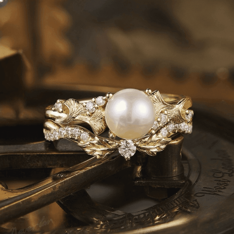 TEMU 2 Women's Luxury Rings Set With Freshwater Pearls, Suitable As Valentine's Day Gifts For Wives