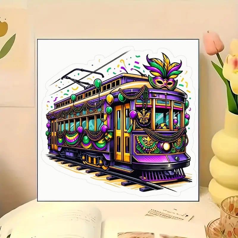 TEMU Complete 5d Diamond Painting Kit Featuring A Design Of A Colorful Mardi Gras , Ideal For Vibrant Carnival-themed Home Decor And Festive Wall Art