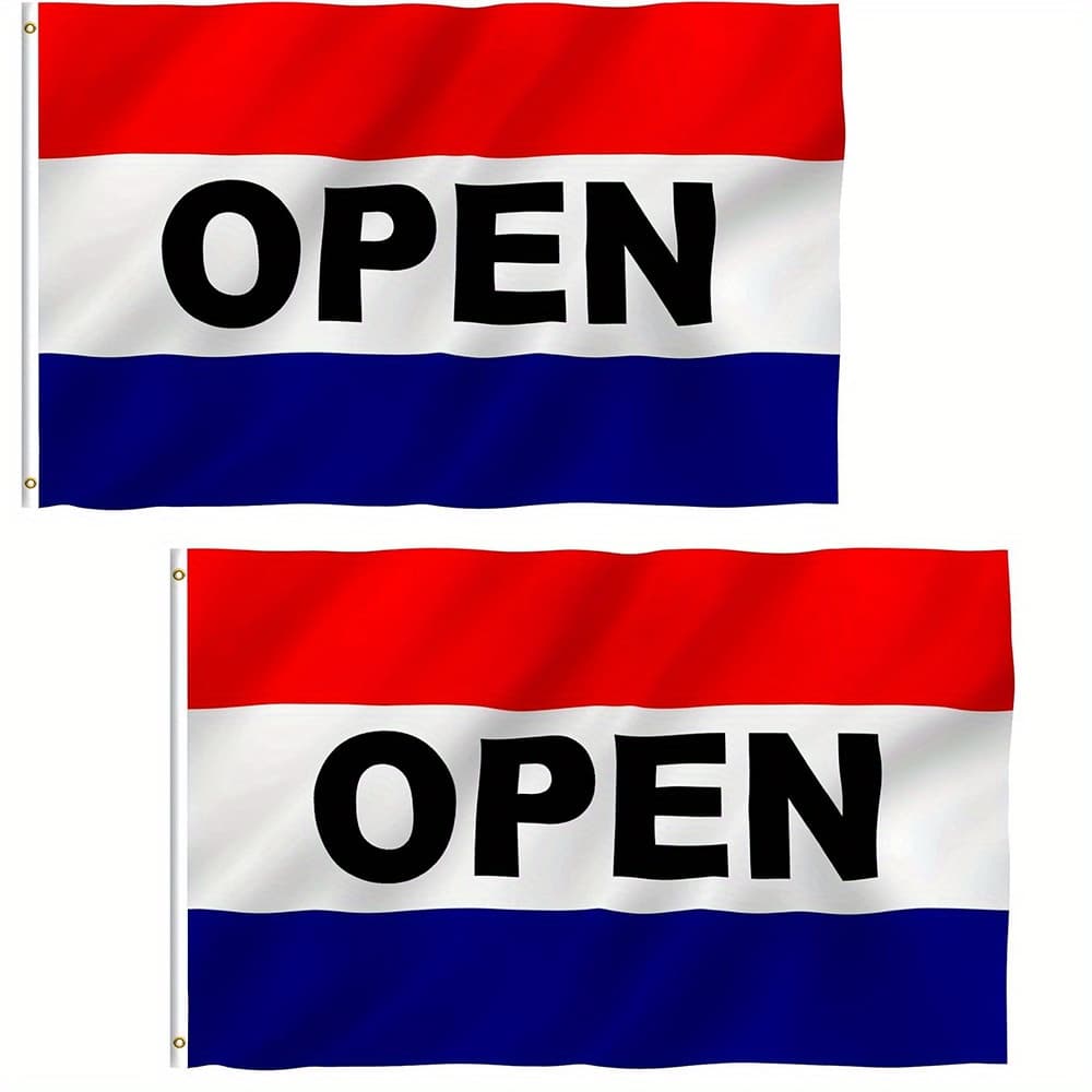 TEMU 2 Pack 3x5 Foot Open Flag - And Fade Proof - Canvas And Double Stitched - Flags Polyester With Brass Grommets 3 X 5 Ft